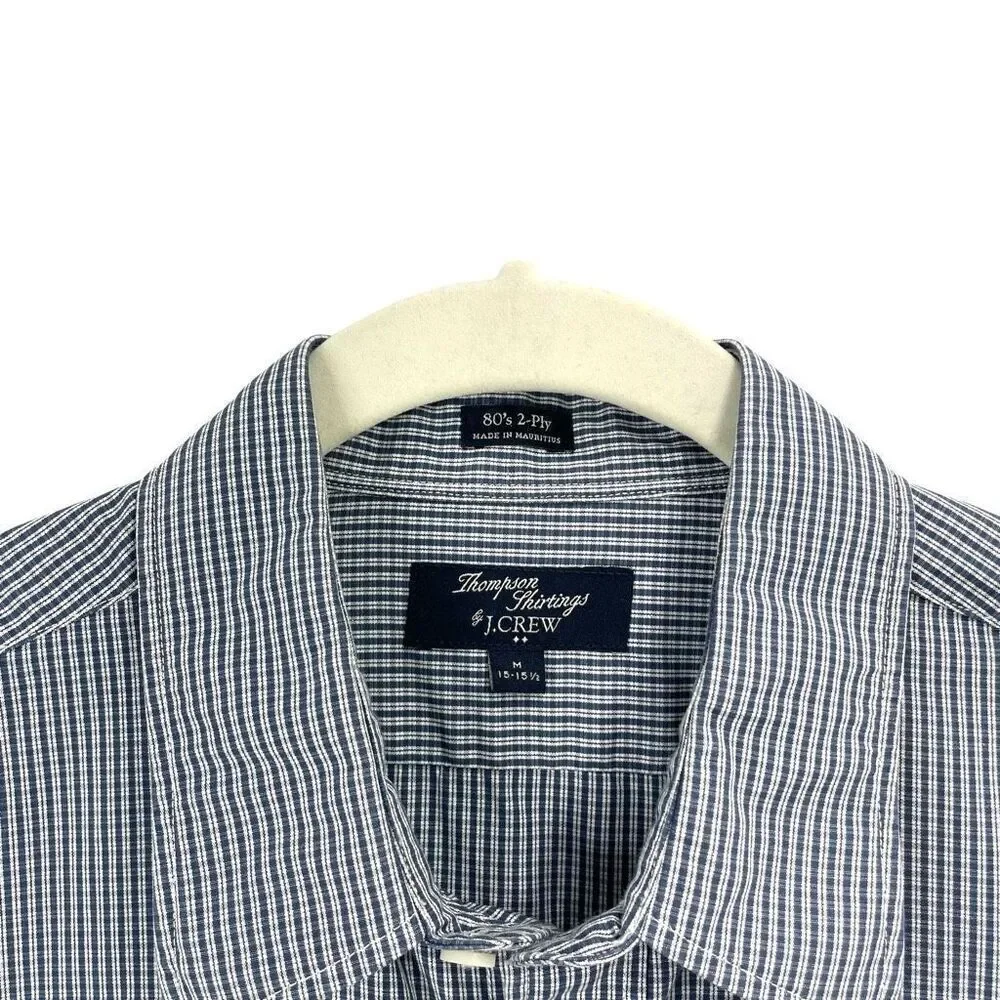 J. Crew‎ micro plaid 80’s 2-ply cotton Thompson Shirtings shirt Size M